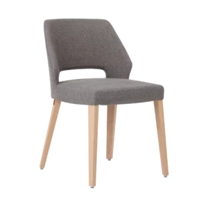 Wooden chair with upholstery