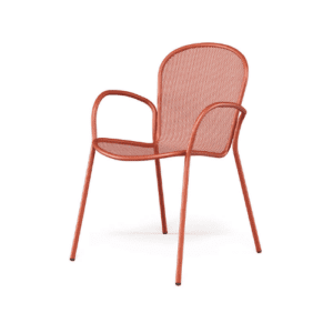 Metal terrace chair with arm
