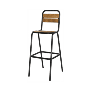 Barstool with steel and wood