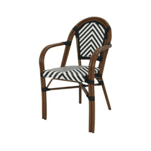 Stackable terrace chair with arm in Parisian style