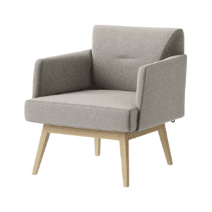 Loungestoel met houten onderstel