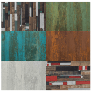 Overzicht van decoratieve volkern tafelbladen met industriële en artistieke afwerkingen. Perfect voor horeca meubels, horeca outlet of creatieve interieurprojecten.
