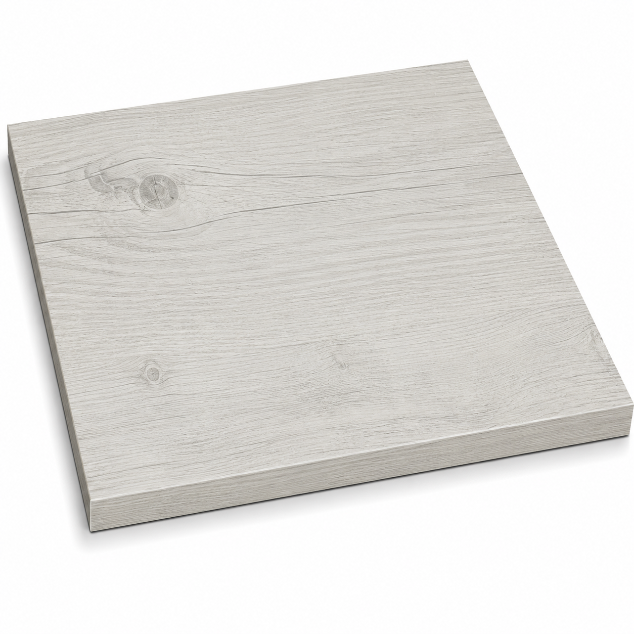 Plateau de table en stratifié massif 70 x 70, couleur « timber white », RST